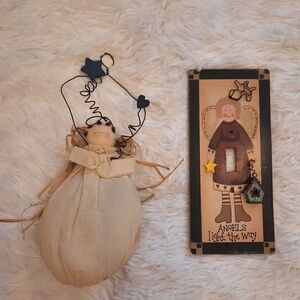 Angel Doll and Switch Plate Set Antique Country